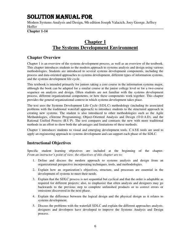 Solution Manual For Modern Systems Analysis and Design, 9th Edition by Joseph Valacich, Joey George, Jeffrey Hoffer Chapter 1-14