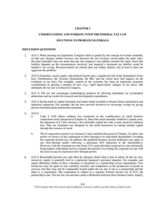 Solution Manual For South-Western Federal Taxation 2023 Corporations, Partnerships, Estates and Trusts, 46th Edition by William A. Raabe, James C. Young, Annette Nellen, Brad Cripe, Sharon Las Chapter 