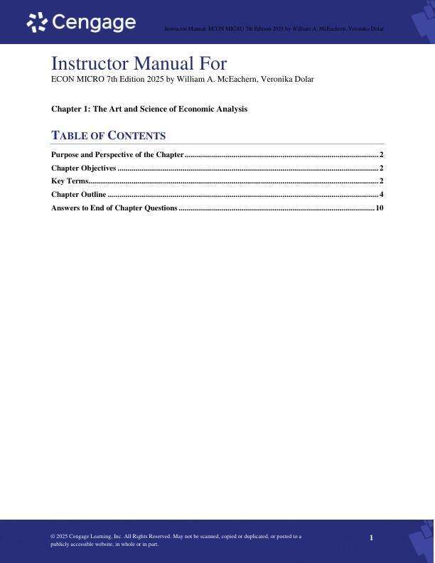 Solution Manual For ECON MICRO 7th Edition 2025 by William A. McEachern, Veronika Dolar Chapter 1-22