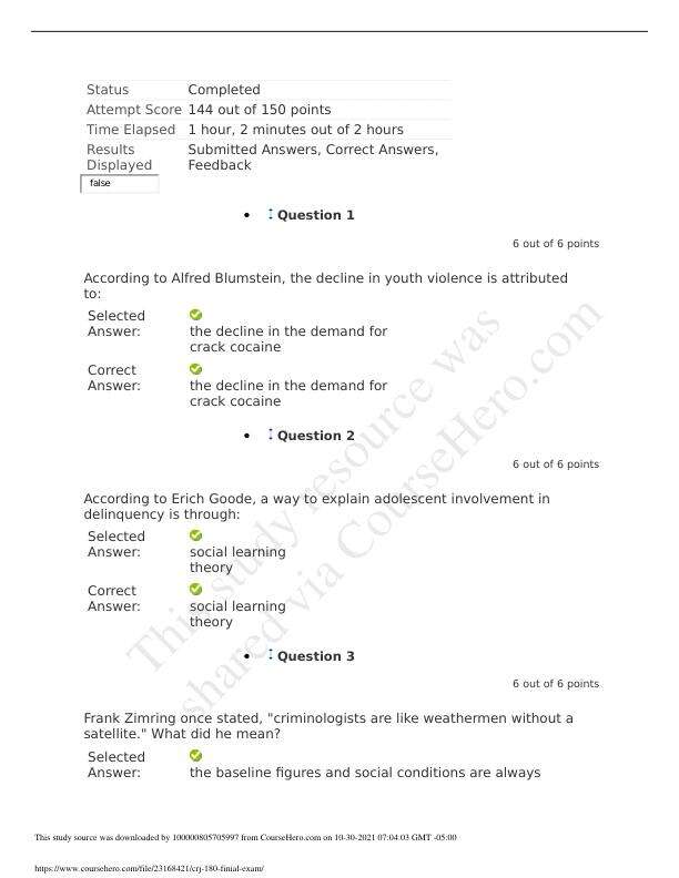 CRJ 180 FINAL EXAM