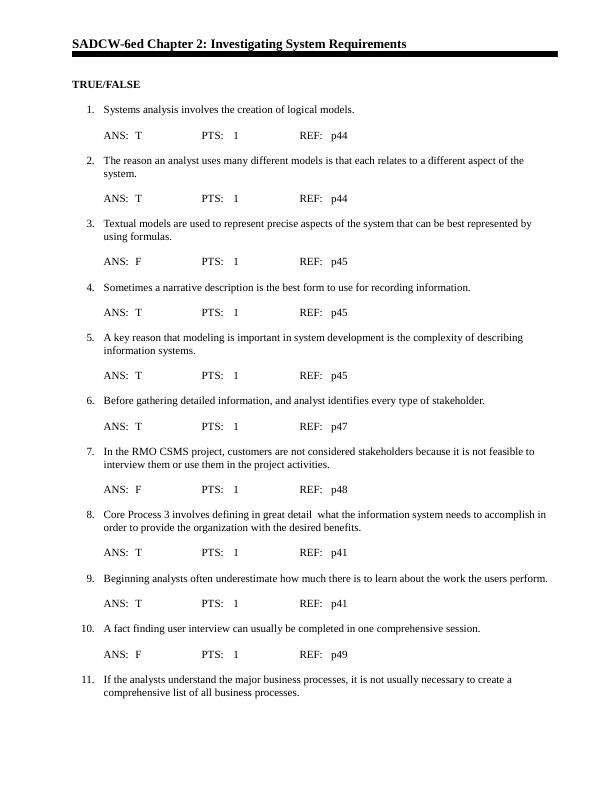SADCW-6ed Chapter 2 Investigating System Requirements