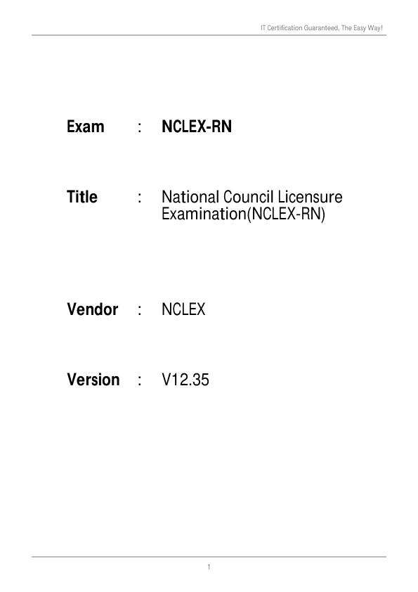 NCLEX RN Volume 12