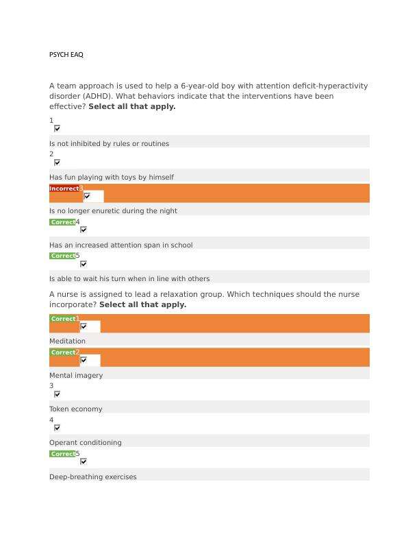 Psych Eaq A team approach is used to help a 6-year-old boy with attention deficit-hyperactivity