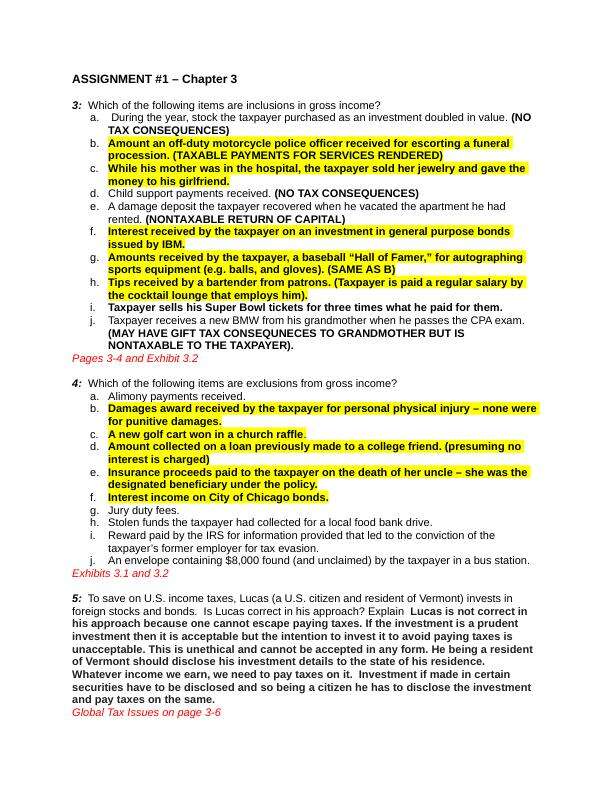 TXX 5761 Taxation of Individuals Assignments