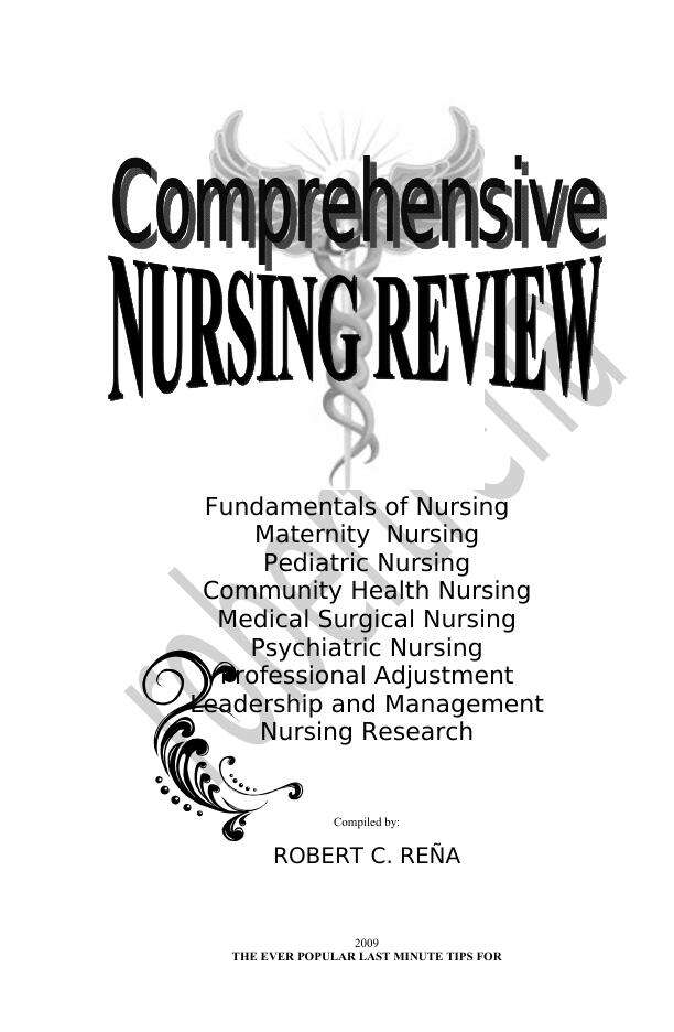 COMPREHENSIVE NURSING REVIEW by R. C. REÑA