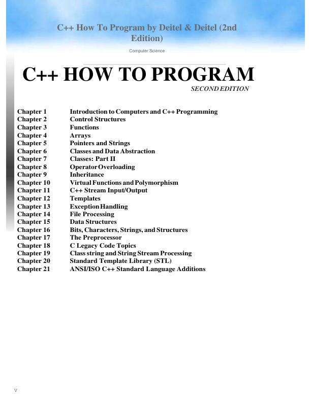 C++ How To Program by Deitel & Deitel 2nd Edition