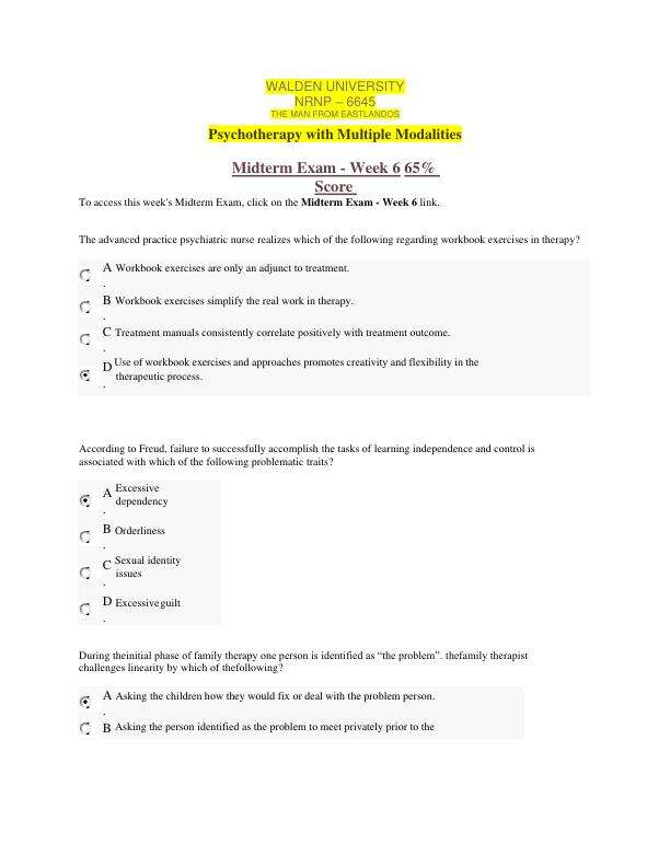 NRNP 6645 Midterm Exam