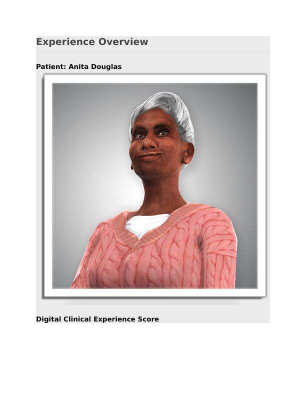 Anita Pneumonia Shadow Health Experience Overview Patient Anita Douglas