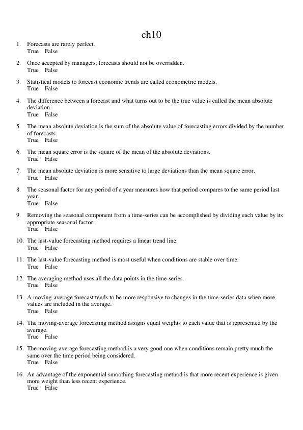 Introduction to Mangement Science Chapter 10
