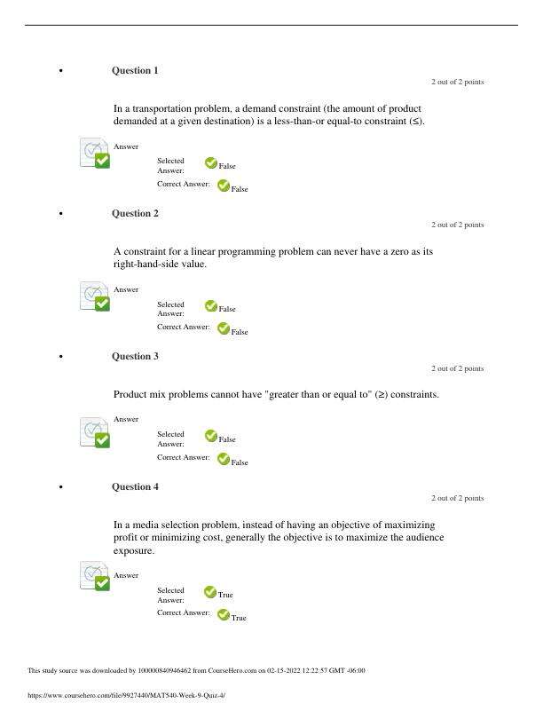 MAT540_Week_9_Quiz_4