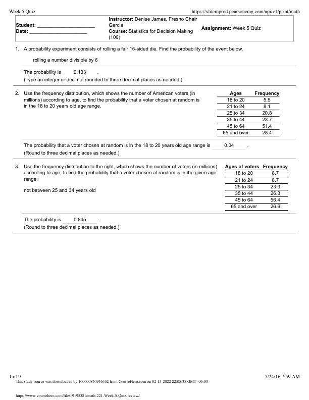 math 221 Week 5 Quiz review