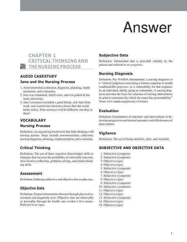 STUDY GUIDE FOR UNDERSTANDING MEDICAL SURGICAL NURSING 6th Edition