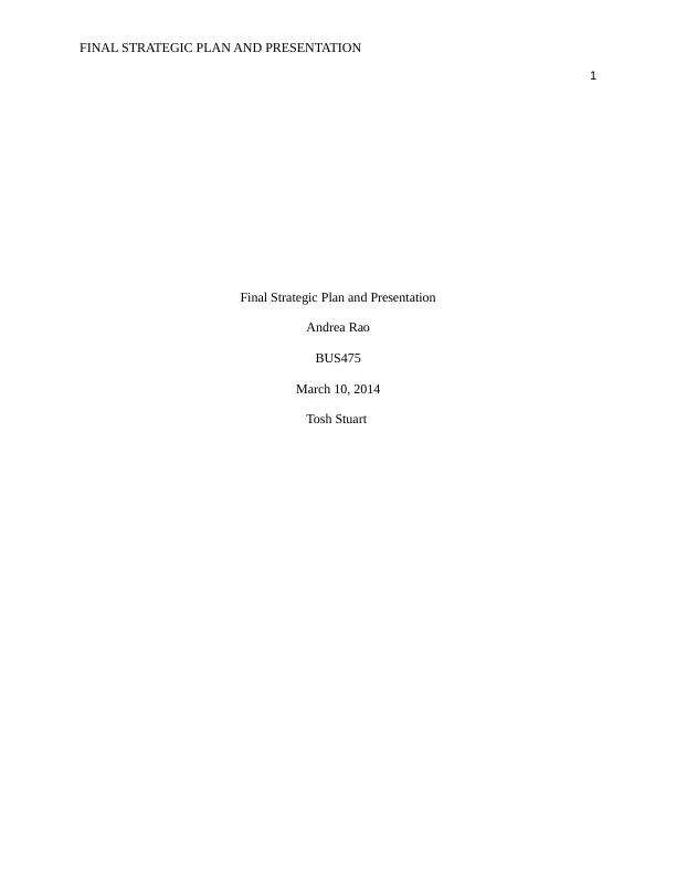 BUS 475 Week 5 Individual Assignment
