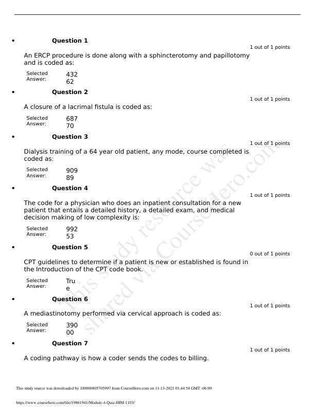 HIM1103 Module 4 Quiz 4