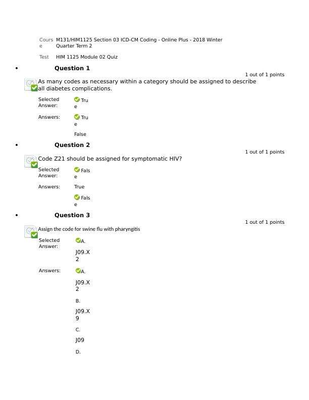HIM1125 Module 2 Quiz 2