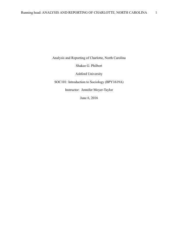 SOC 101 Week 5 Final Paper