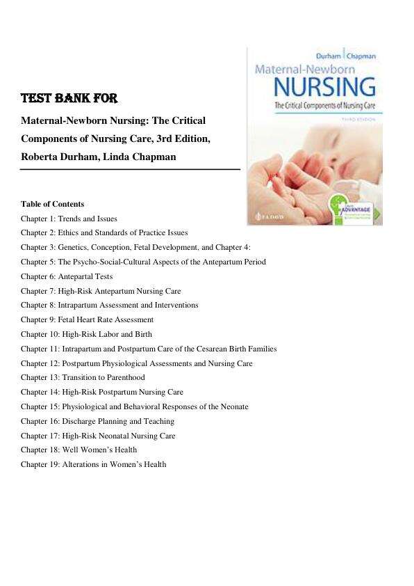 Test Bank Pediatric Nursing The Critical Components of Nursing Care 3rd Edition (1)