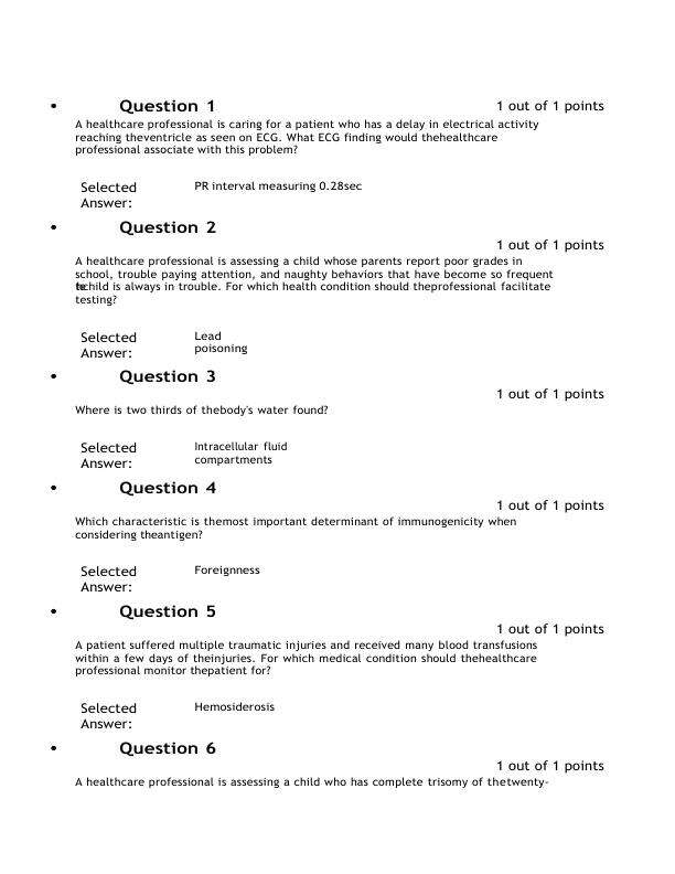Patho Midterm Exam 100 Questions + Answers 2022