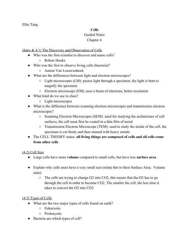 Cells Guided Notes