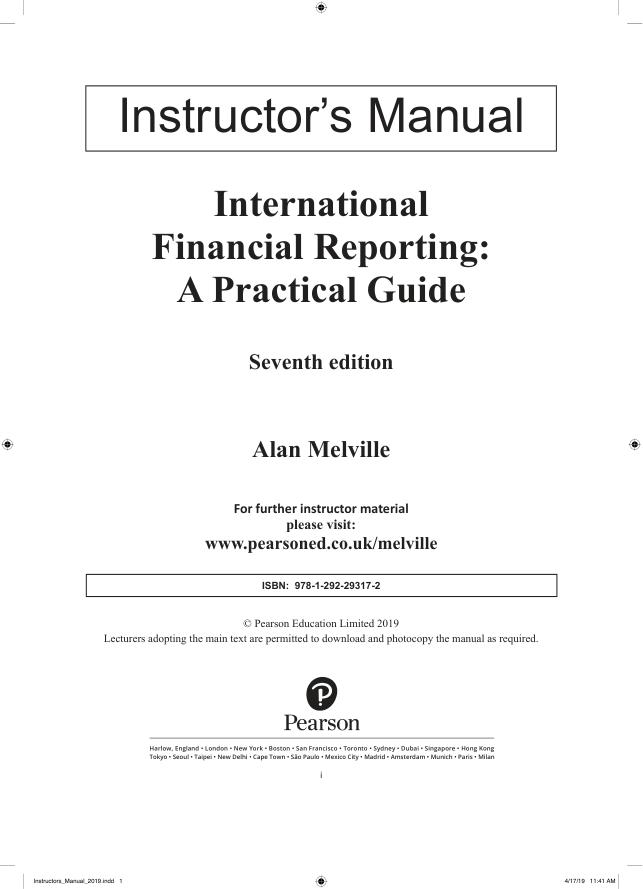 Solution Manual for International Financial Reporting 7th edition Alan Melville