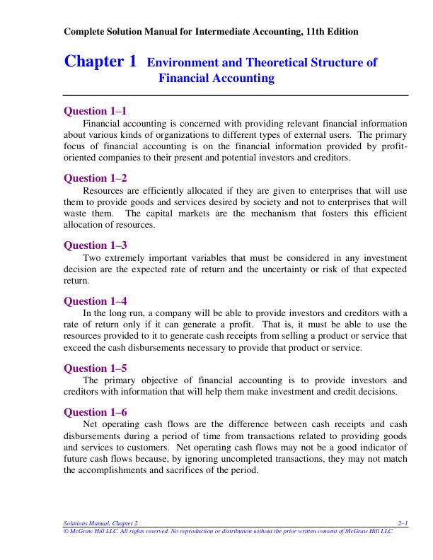 Solution Manual For Intermediate Accounting, 11th Edition by David Spiceland, Mark Nelson, Wayne Thomas, Jennifer