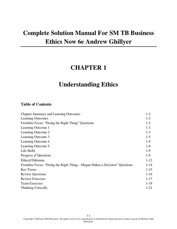 Solution Manual for Business Ethics Now 6e Andrew Ghillyer