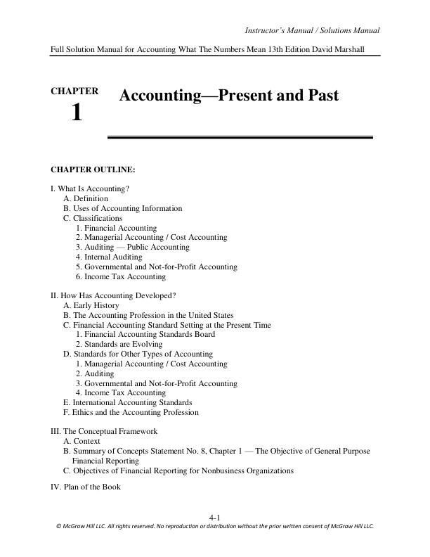 Solution Manual for Accounting What The Numbers Mean 13th Edition David Marshall