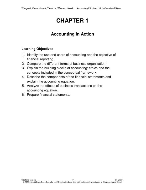 Solution Manual for Accounting Principles Volume 1 And Volume 2 9th Canadian Edition Jerry J. Weygandt