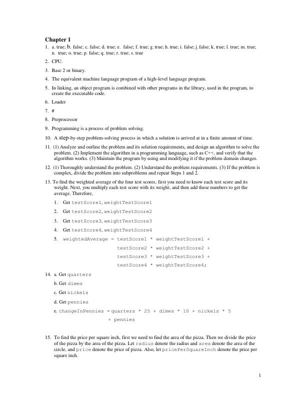 Solution Manual For C Programming From Problem Analysis to Program Design 8th Edition by D.S. Malik
