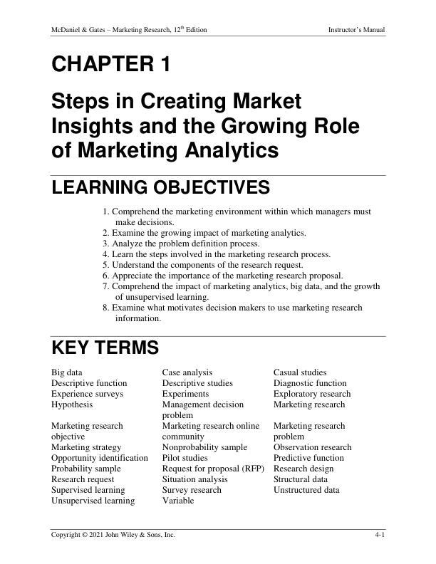 Solution Manual For Marketing Research 11th edition by Carl McDaniel Jr., Roger Gates