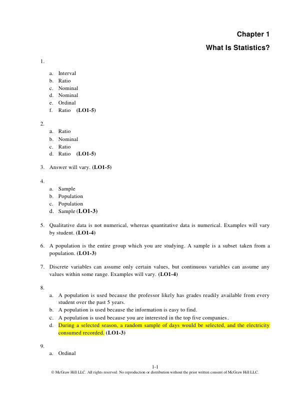 Solution Manual for Statistical Techniques in Business and Economics, 19th Edition by Douglas Lind, William Marchal and Samuel Wathe