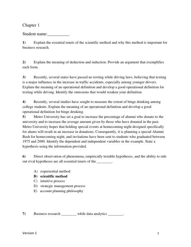 Test Bank for Business Research Methods 14th by Pamela Schindler