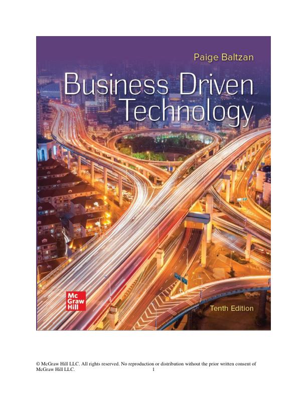 Instructor Solution Manual For  Business Driven Technology, 10th Edition Paige Baltzan