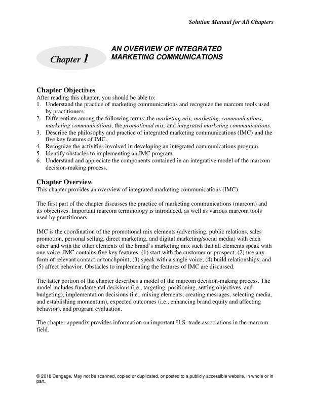 Solution Manual for Advertising Promotion and other aspects of Integrated Marketing Communications 10th Edition by J. Craig Andrews, Terence A. Shimp.docx