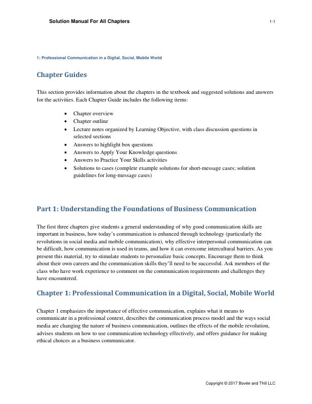 Solution Manual for Excellence in Business Communication 12th Edition by John Thill, Courtland L. Bovee