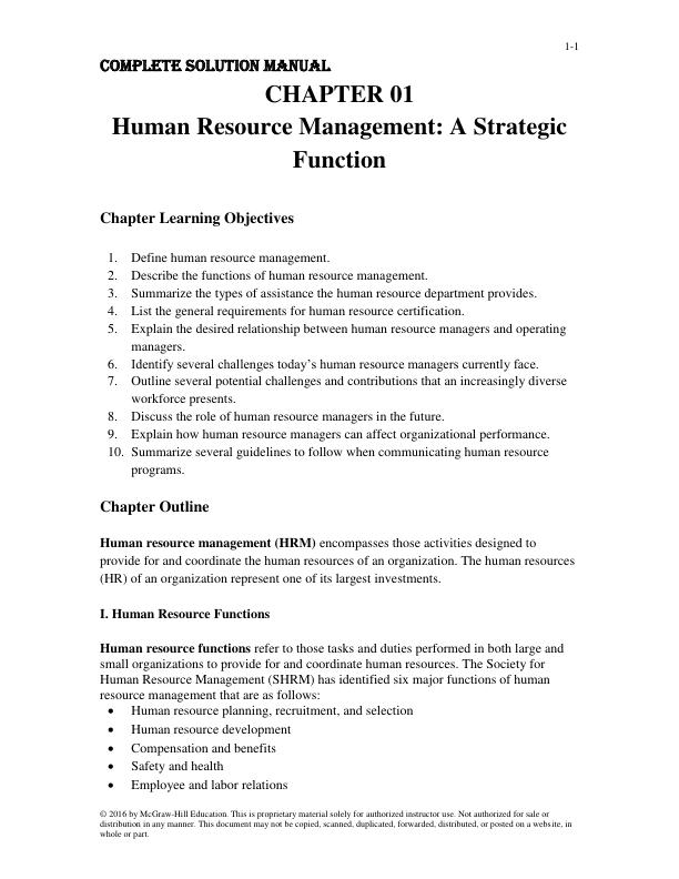 Solution Manual for Human Resource Management 11th edition by Lloyd LByars, Leslie WRue, Nabil AIbrahim