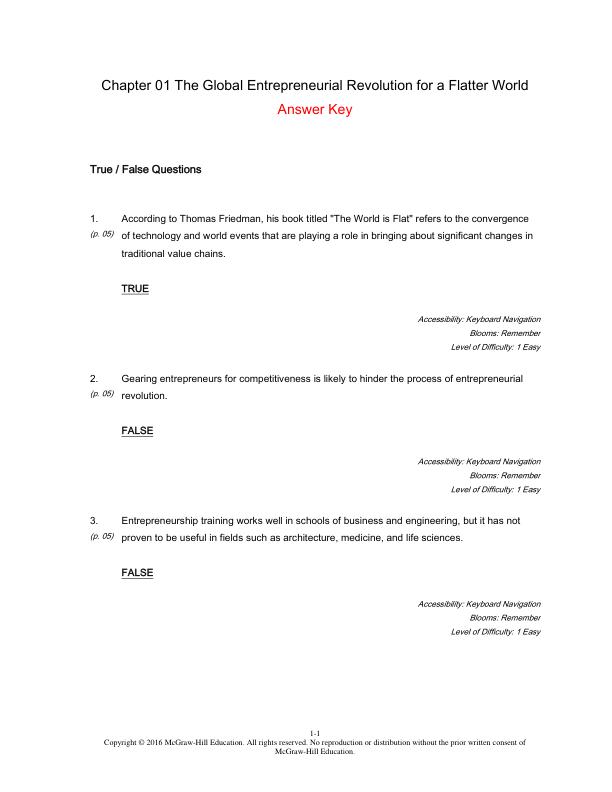 Test Bank for New Venture Creation Entrepreneurship for the 21st Century 10th Edition by Stephen Spinelli JR., Robert J. Adams