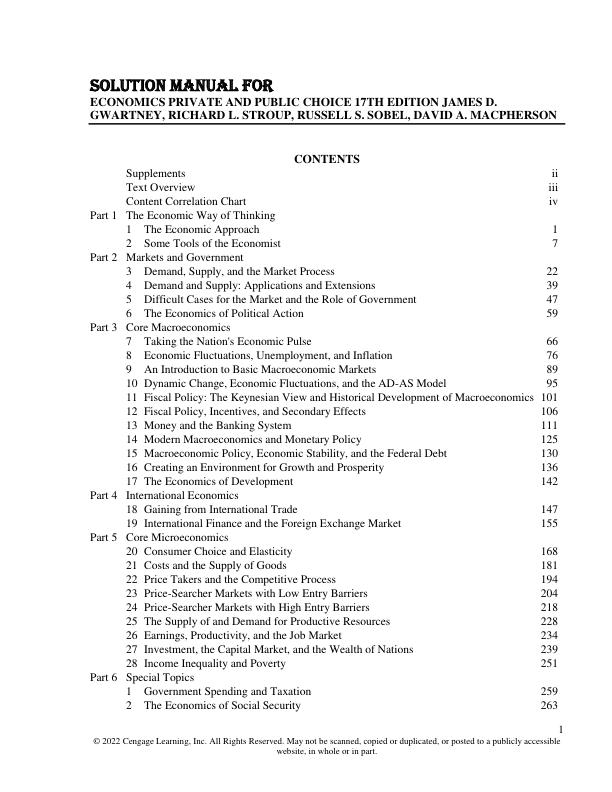 Solution Manual for Economics Private And Public Choice 17th Edition James D. Gwartney, Richard L. Stroup, Russell S. Sobel, David A. Macpherson