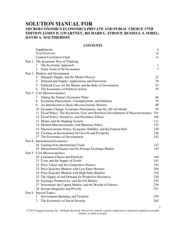 Solution Manual for Microeconomics Economics Private And Public Choice 17th Edition James D. Gwartney, Richard L. Stroup, Russell S. Sobel, David A. Macpherson