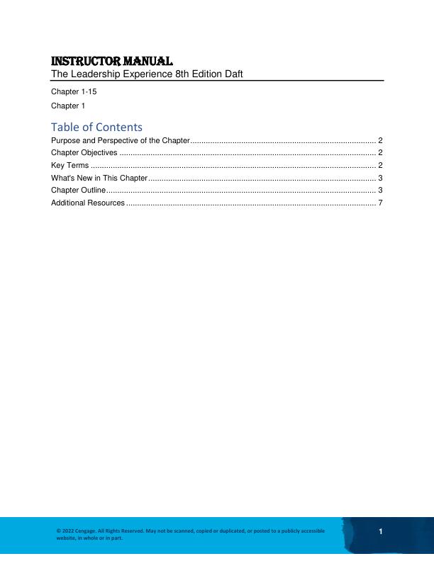 Solution Manual for The Leadership Experience 8th Edition by Richard L. Daft