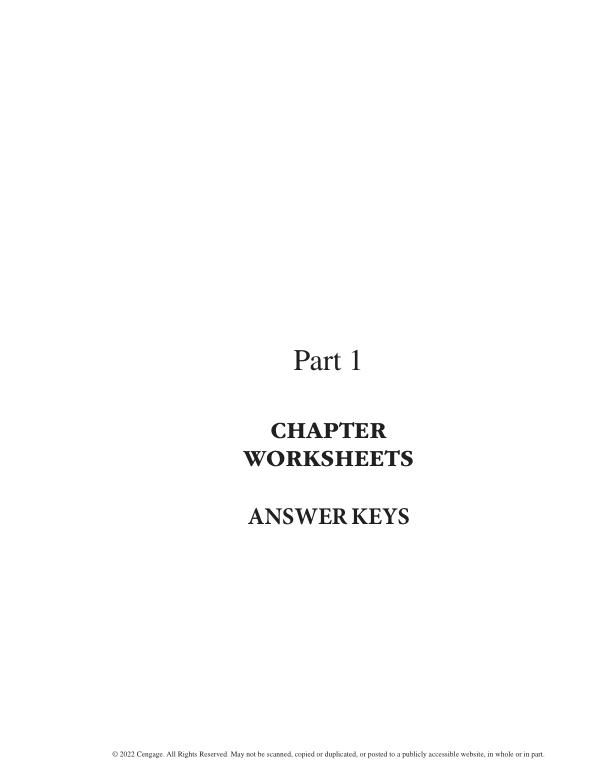 WorkSheet Answer keys for Medical Assisting Administrative & Clinical Competencies (MindTap Course List) 9th Edition by Michelle Blesi Chapter 1-58