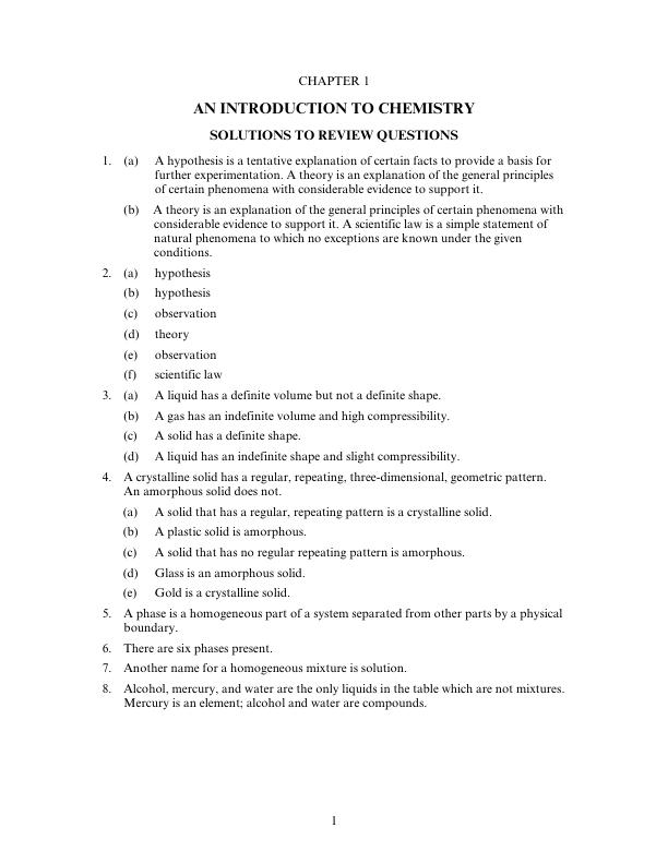 Solution Manual For Foundations of College Chemistry, 16th Edition by Morris Hein, Susan Arena, Cary Willard Chapter 1-20