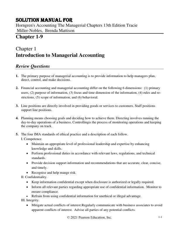 Solution Manual for Horngren's Accounting The Managerial Chapters 13th Edition Tracie Miller-Nobles,  Brenda Mattison