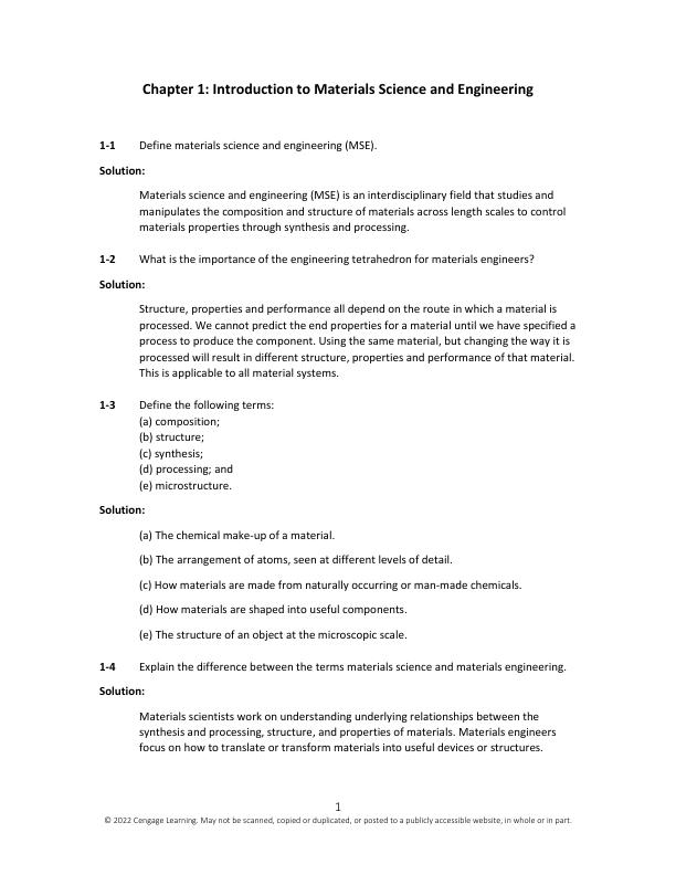Solution Manual For The Science and Engineering of Materials 8th Edition by Donald R. Askeland, Benjamin Wheatley, Wendelin J. Wright Chapter 1-23