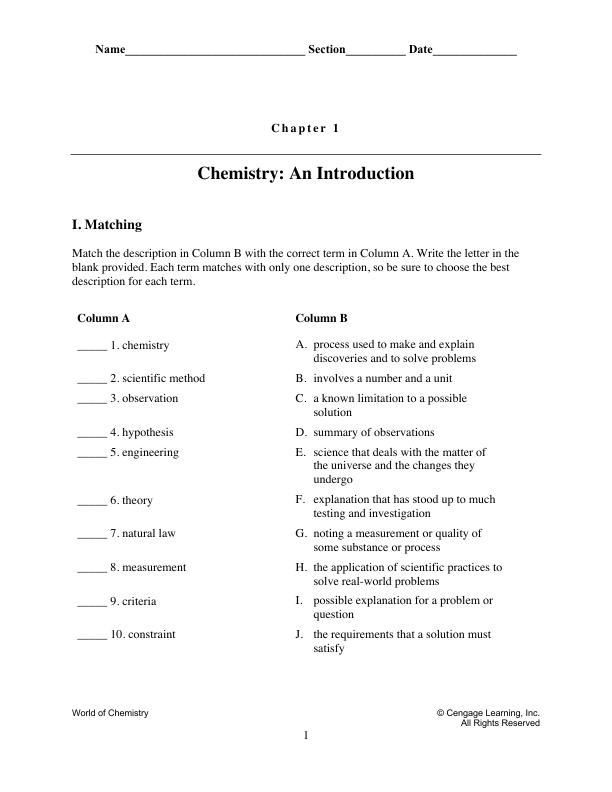 Test Bank For World of Chemistry, Student Edition for Alabama, 1st Edition by National Geographic Chapter 1-21 