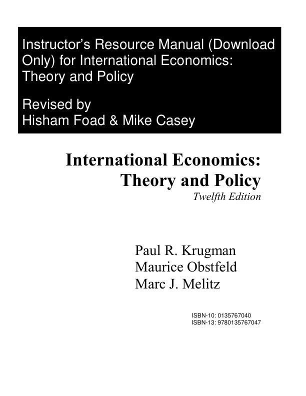mobile-preview-Solution Manual International Economics Theory and Policy, 12th Edition by Paul R. Krugman,  Maurice Obstfeld,