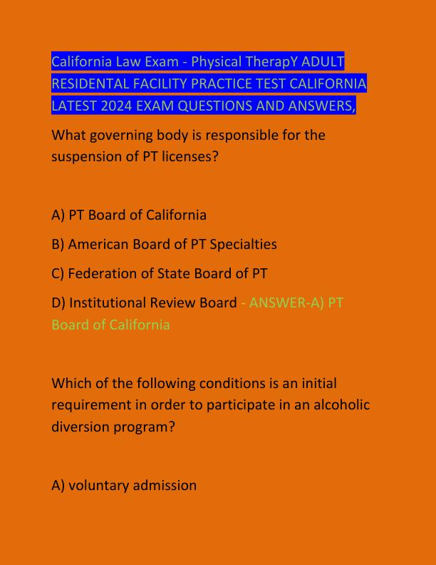 California Law Exam