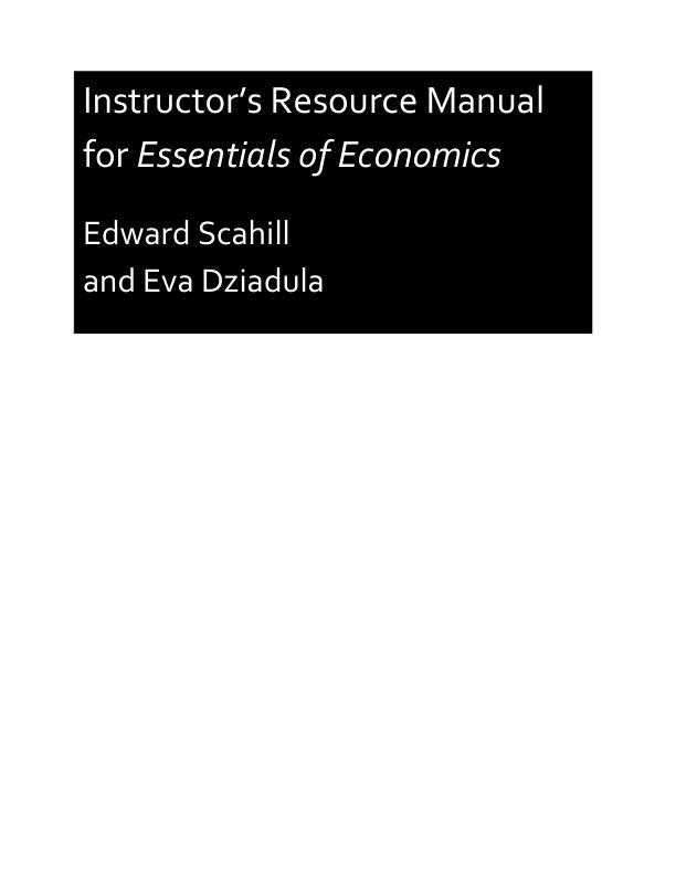 Instructor Solution Manual Essentials of Economics, 7th Edition by Glenn Hubbard,  Anthony Patrick O'Brien