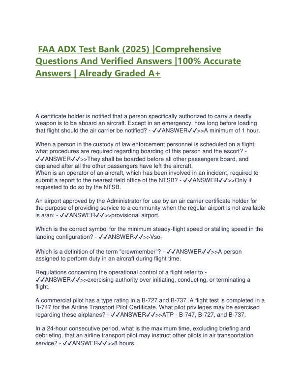 FAA ADX Test Bank