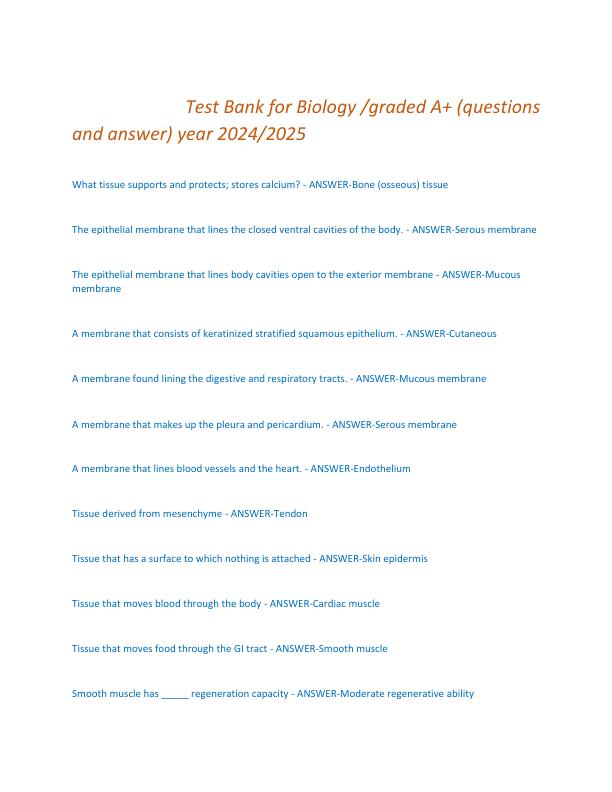 Test Bank for Biology